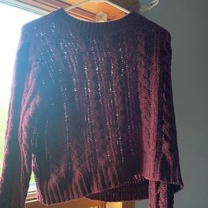 american eagle maroon sooo soft sweater